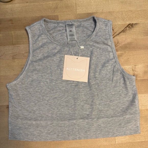 kittinish Tops - Kittenish Gray Sleeveless Fitted Crop bra tank top